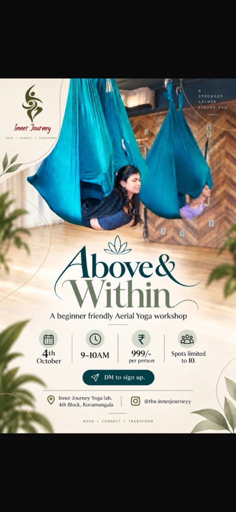 Above & Within | Beginner-Friendly Aerial Yoga Workshop, Bangalore event on Botle